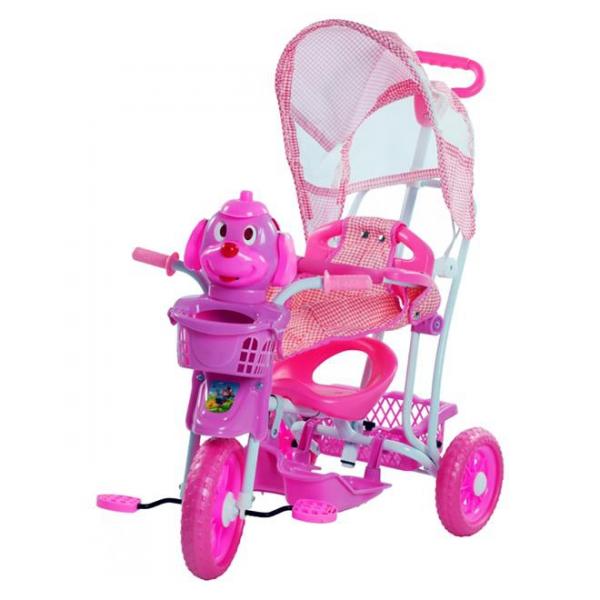 Triciclo Gangorra Infantil Bel Brink Cabeça de Cachorro Rosa