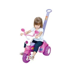 Triciclo Infantil Baby Music Rosa com Haste e Buzina - Cotiplás