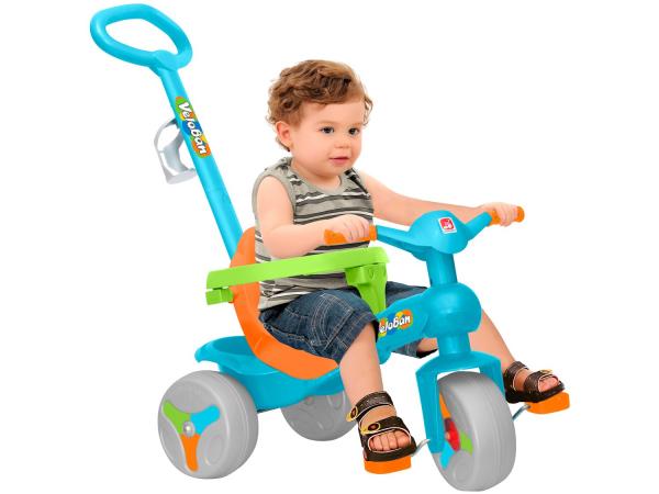 Triciclo Infantil Bandeirante com Empurrador - Veloban Haste Removível Porta Objetos
