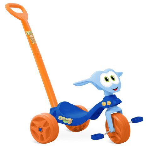 Triciclo Infantil Bandeirante Zootico Azul e Laranja 784