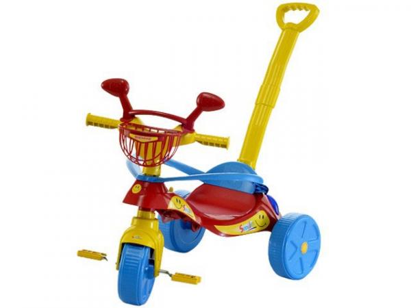 Triciclo Infantil Biemme com Empurrador - Smile Confort Haste Removível