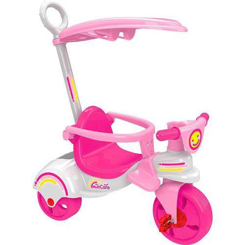Triciclo Infantil com Empurador Xalingo - Multi Care Girl 3 X 1 com Porta Objetos