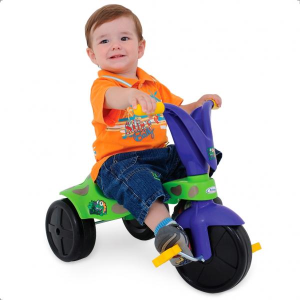 Triciclo Infantil Dino Verde e Azul com Pedal 7610 Xalingo