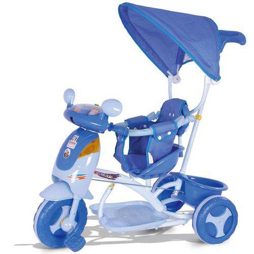 Triciclo Infantil Evolution Azul com Som e Capota 1609 - Cotiplás