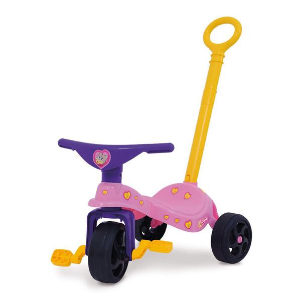 Triciclo Infantil Fofinha com Empurrador Rosa - Xalingo