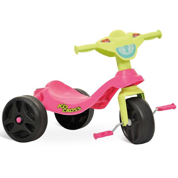 Triciclo Infantil Kid Cross Rosa 627 - Bandeirante - Bandeirante