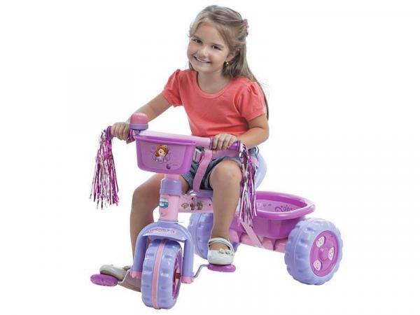 Triciclo Infantil Multibrink Disney - Premium Princesa Sofia Haste Removível Buzina