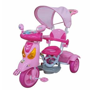 Triciclo Infantil New Generation Rosa com Haste e Buzina