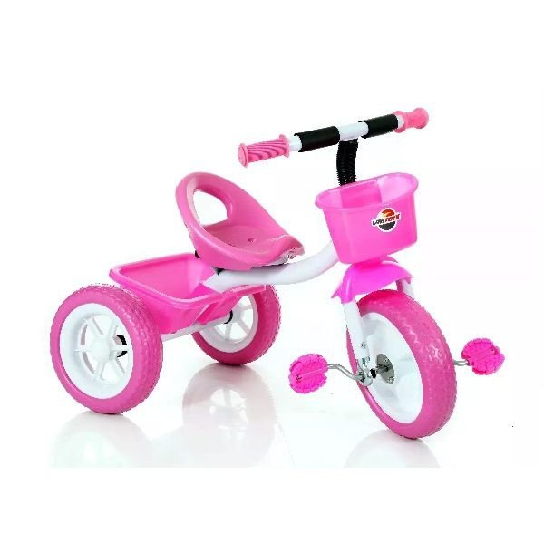 Triciclo Infantil Rosa com Cestinha Unitoys 1208