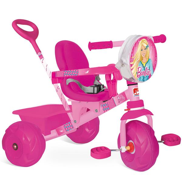 Triciclo Infantil Smart Barbie com Haste 2027 - Bandeirante - Bandeirante