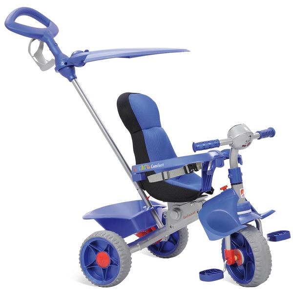 Triciclo Infantil Smart Comfort Azul com Haste 256 - Bandeirante - Bandeirante