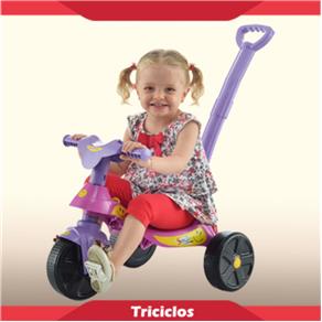 Triciclo Infantil Smile Rosa com Empurrador - Biemme