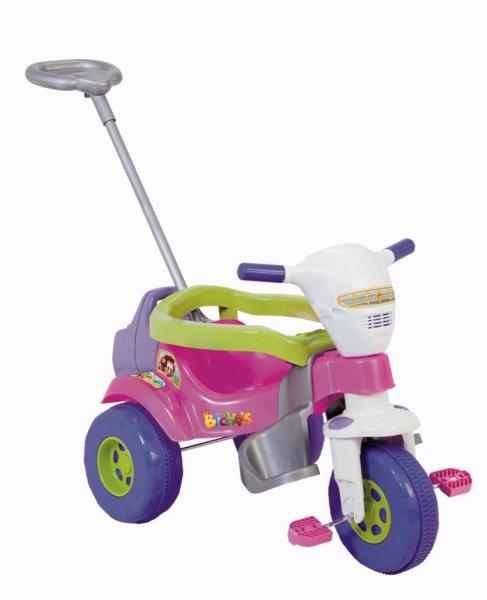 Triciclo Infantil Tico Tico Bichos com Som Rosa Magic Toys