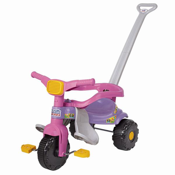 Triciclo Infantil Tico Tico Festa Rosa com Aro Magic Toys