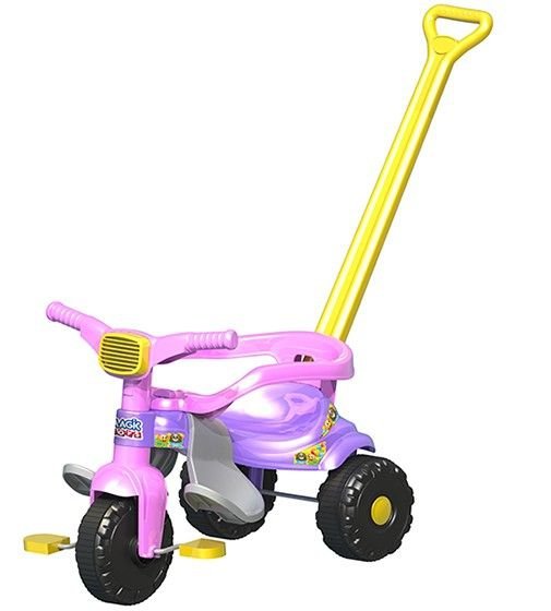 Triciclo Infantil Tico Tico Festa Rosa com Aro - Magic Toys