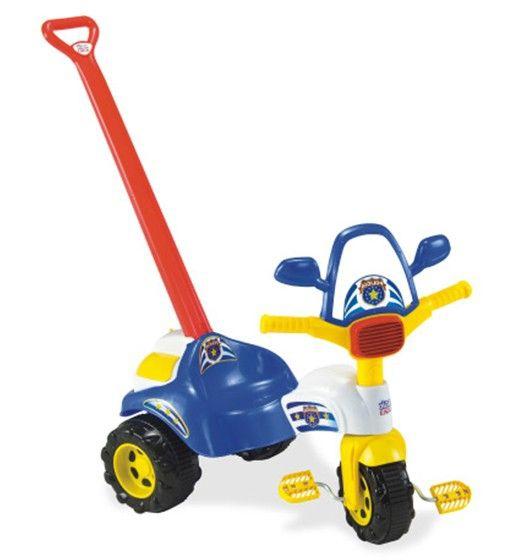 Triciclo Infantil Tico Tico Polícia com Alça - Magic Toys