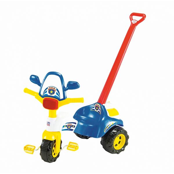 Triciclo Infantil Tico Tico Polícia com Empurrador Magic Toys