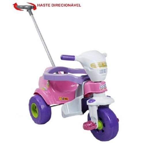 Triciclo Infantil Tico Tico Super Bichos com Aro Rosa - Magic Toys
