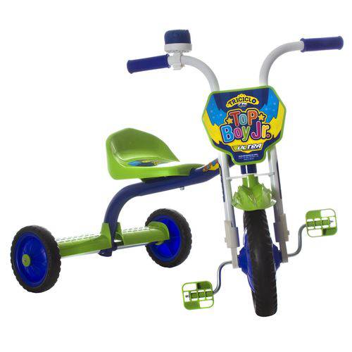 Triciclo Infantil Top Boy Jr Azul e Verde Pro Tork Ultra