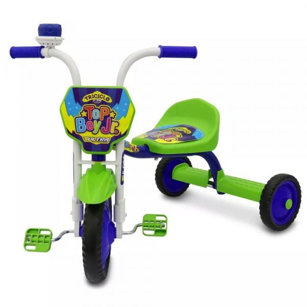 Triciclo Infantil Ultra Top Boy Jr Azul e Verde - Pro Tork