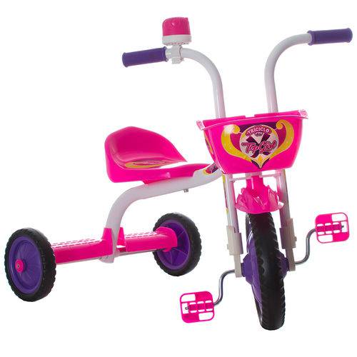 Triciclo Infantil Ultra Top Girl Branco e Rosa