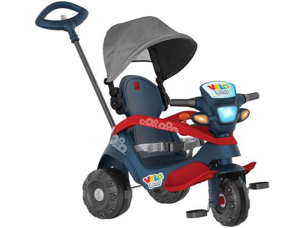Triciclo Infantil Velobaby 337 com Empurrador e - Capota Bandeirante