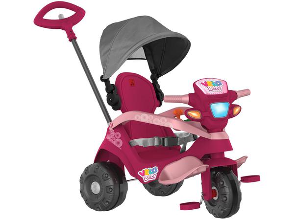 Triciclo Infantil Velobaby 339 com Empurrador e - Capota Bandeirante