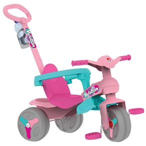 Triciclo Infantil Veloban Rosa Passeio e Pedal Bandeirante