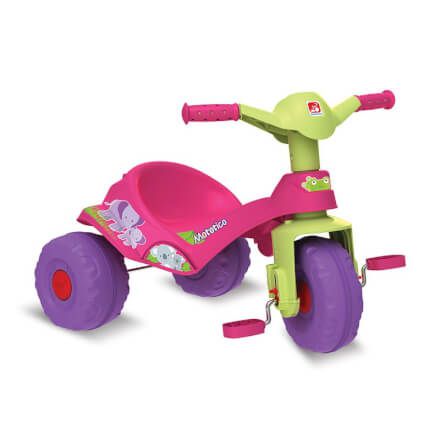 Triciclo Mototico Andador e Pedal Rosa - Bandeirante - Brinquedos Bandeirante