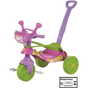 Triciclo Rosa Smile Confort com Empurrador Biemme Brinquedos