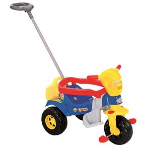 Triciclo Tico Tico Magic Toys Bichos com Aro para Proteção e Maletinha - Azul/Amarelo/Vermelho