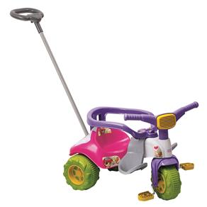 Triciclo Tico Tico Magic Toys Zoom Meg com Aro para Proteção - Rosa/Verde/Lilás/Branco