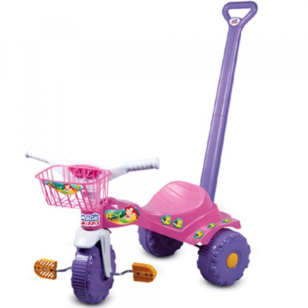 Triciclo Tico-Tico Sereia com Haste 2141 - Magic Toys