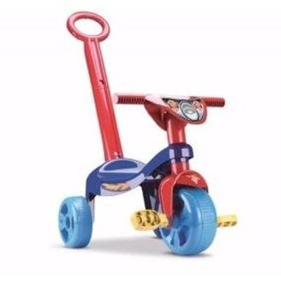 Triciclo Velotrol Tchuco Herois Super Teia com Haste Samba Toys
