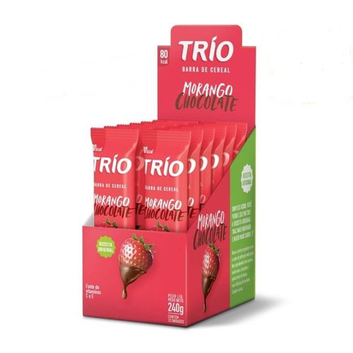 Trio Barra Cereal Tradicional Morango Chocolate C/12
