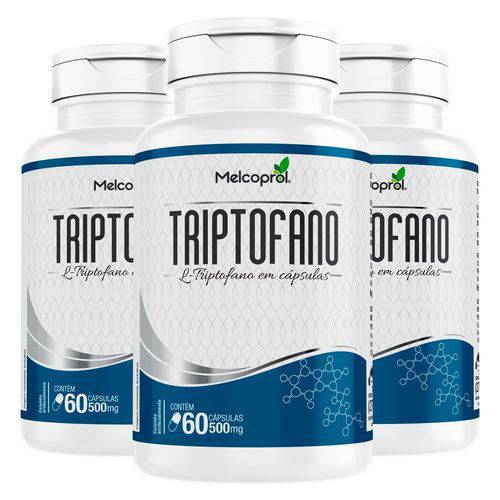Triptofano 500mg - 3 Un de 60 Cápsulas - Melcoprol