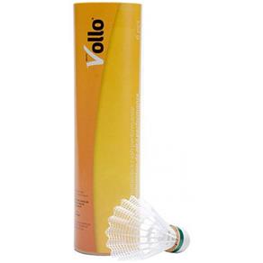 Tubo Vollo Vgx003 com 6 Petecas de Badminton, Material de Nylon