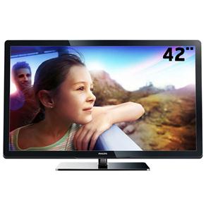 TV 42” LCD Philips Série 42PFL3007D/78 Full HD Preta com Entradas HDMI e USB, Conversor Digital Integrado – 120Hz