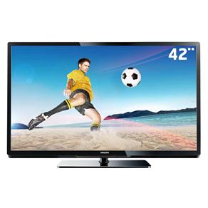 TV 42” LED Philips Série 42PFL4007D/78 FULL HD Preta com Entradas HDMI e USB, Conexão Wireless – 120Hz