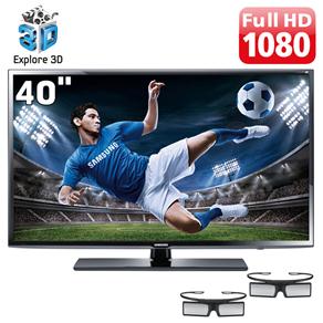TV 40" 3D LED Samsung Série 6 EH6030 UN40EH6030GXZD Full HD com Conversor Digital, Entradas HDMI e USB, Conversor 2D-3D e 2 Óculos 3D