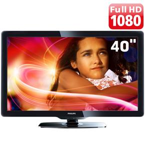 TV 40" LCD Philips Série 4000 40PFL4606D Full HD C/ Entradas HDMI e USB e Conversor Digital - 120Hz
