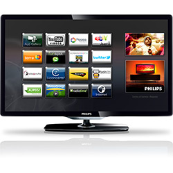 TV 40" LED Smart TV Full HD - 40PFL6606D/78 - 120Hz C/ Perfect Motion Rate de 480Hz*, Conversor Digital Integrado (DTV), Online TV, Interatividade com Emissoras (DTVi), Pixel Plus HD, 20W, Wi-Fi Ready Entrada USB e 3 Entradas HDMI C/ EasyLink - Philips