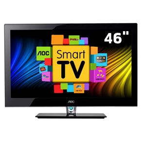 TV 46" LED AOC LE46H158I Full HD C/ Smart TV e Entradas HDMI e USB e Conversor Digital - 120Hz - TV LED