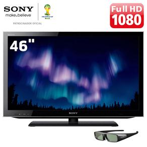 TV 46" LED 3D Sony Série HX KDL-46HX755 Full HD com Smart TV, Conversor Digital, Wi-Fi, Entradas HDMI e USB e 1 Óculos 3D