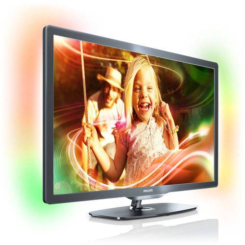 Tv 46" Led 480hz Full HD Smart Philips 46pfl7606d/78 Wireless Hdmi Entrada USB Função Ambilight