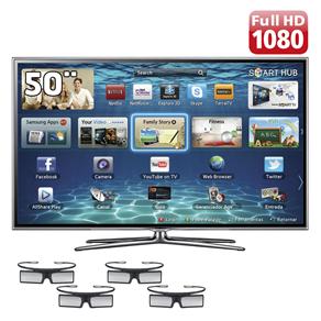 TV 50" Slim LED 3D Samsung Série 6 ES6900 UN50ES6900GXZD Full HD com Smart TV, Conversor Digital, Entradas HDMI e USB, Wi-FI e 4 Óculos 3D