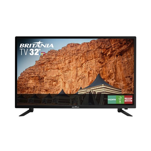 Tv Britânia 32 Polegadas Led Btv32c30d Hd Conversor Digital Integrado Usb Hdmi Bivolt