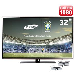 TV 3D LED 32" Full HD Samsung FH5030 com Conversor Digital, Função Futebol, Clear Motion Rate 120Hz, 2 Óculos 3D, Entradas HDMI e USB - TV 3D