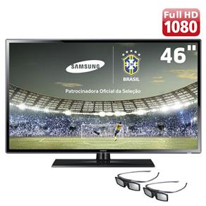 TV 3D Slim LED 46" Full HD Samsung 46F6100 com Função Futebol, 240Hz Clear Motion Rate 240, ConnectShare Movie e Conversor Digital - TV 3D