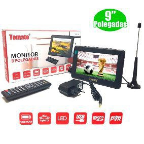 Tv Digital Portátil Led Monitor Hd 9 Polegadas Usb Sd Tomate MTM-909